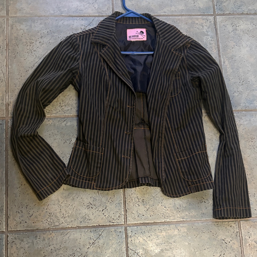 Vintage Serious La Home Of Rockers Black Pinstripe Blazer